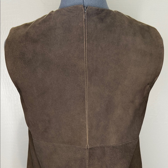 Yves Salomon Brown Suede Sleeveless dress - Picture 5 of 9